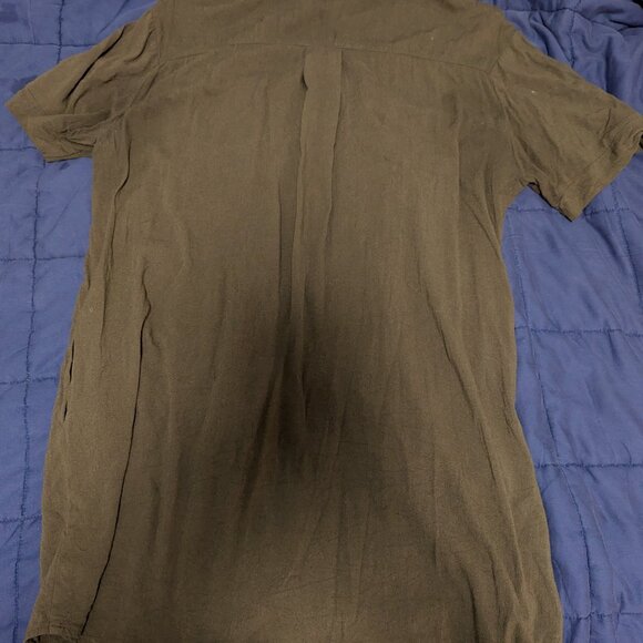 Olive Green Shirt Dress - Picture 2 of 2